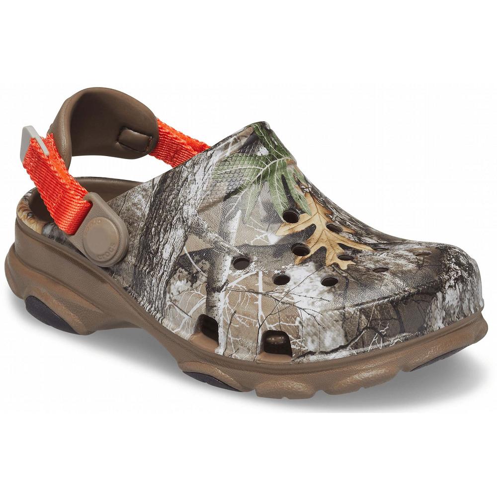 Khaki Boys' Crocs Classic All-Terrain Realtree Edge® Clogs | NZ 1351NWYB